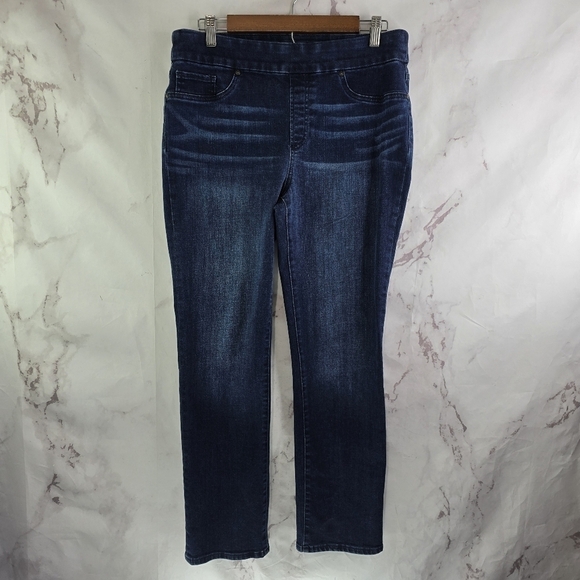 Chicos Jean Women 8 1 Reg Jegging Denim Pull On Straight Ankle High Rise - Picture 1 of 11